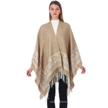 Office Women Poncho Thickened Cloak Split Fork Shawl Female Cashmere Capes Long Scarf Female Poncho